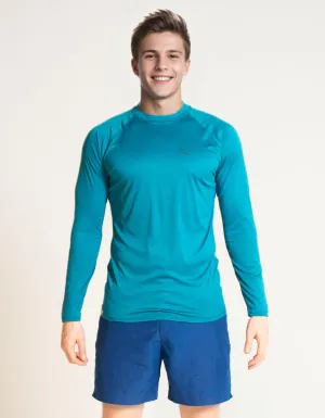 Teal Long Sleeved Mens Rash Guard