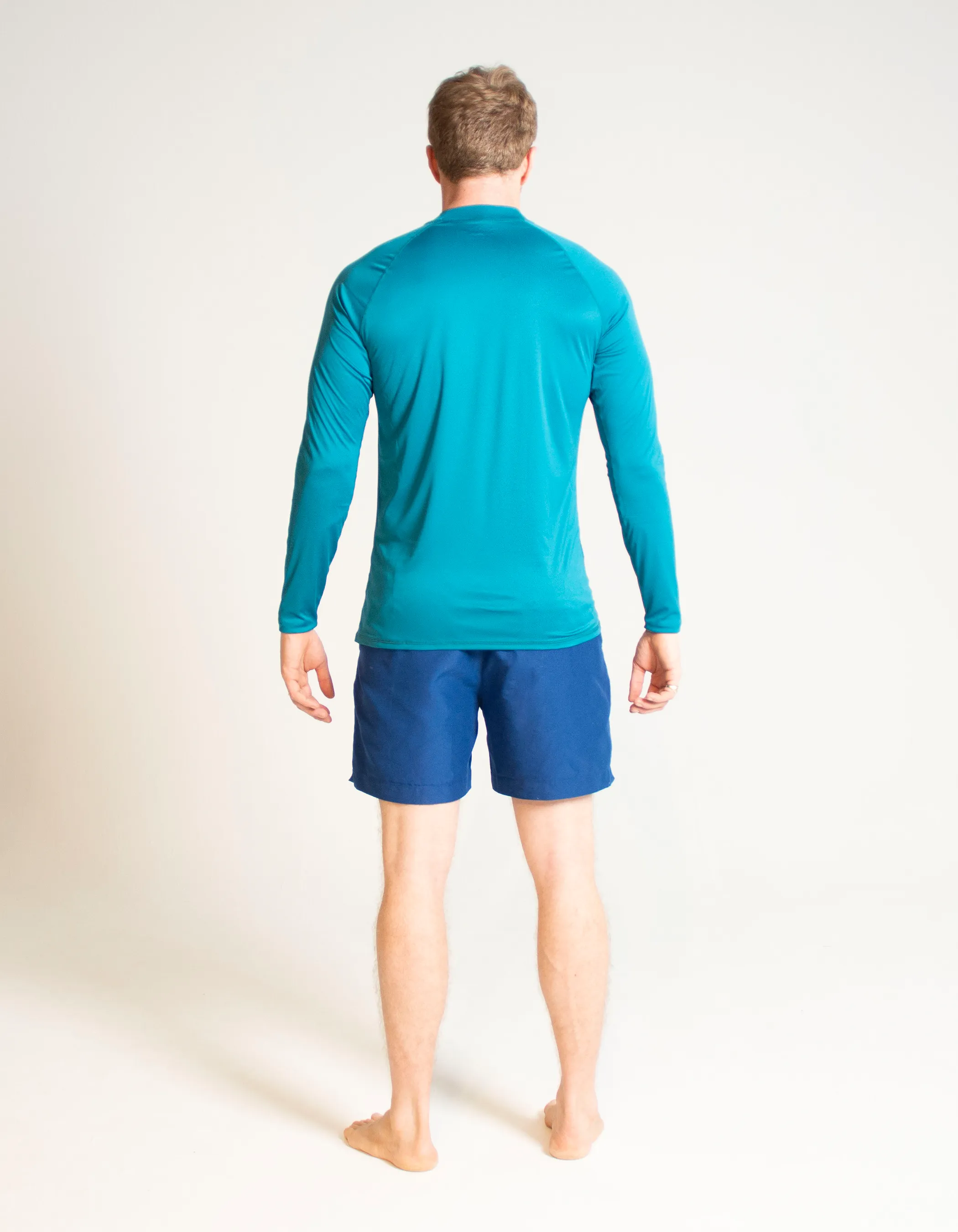Teal Long Sleeved Mens Rash Guard