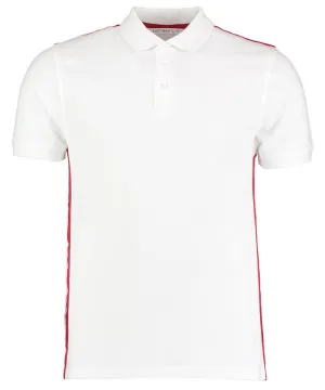 Team style slim fit polo shirt | White/Red
