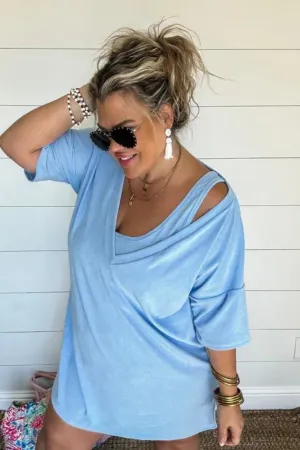 Terry Cloth Deep V Dress