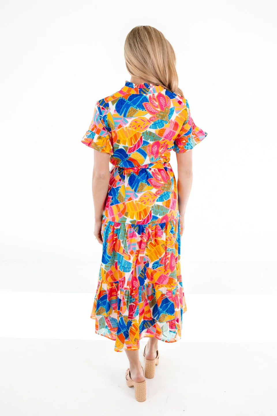 The Alana Button Up Midi Dress - Multi
