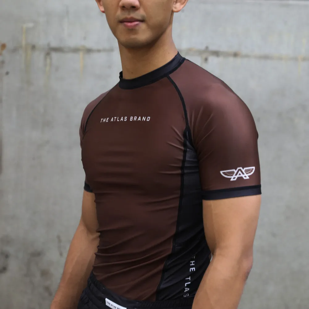 The Atlas Brand - Ranked BJJ Rash Guard - Brown