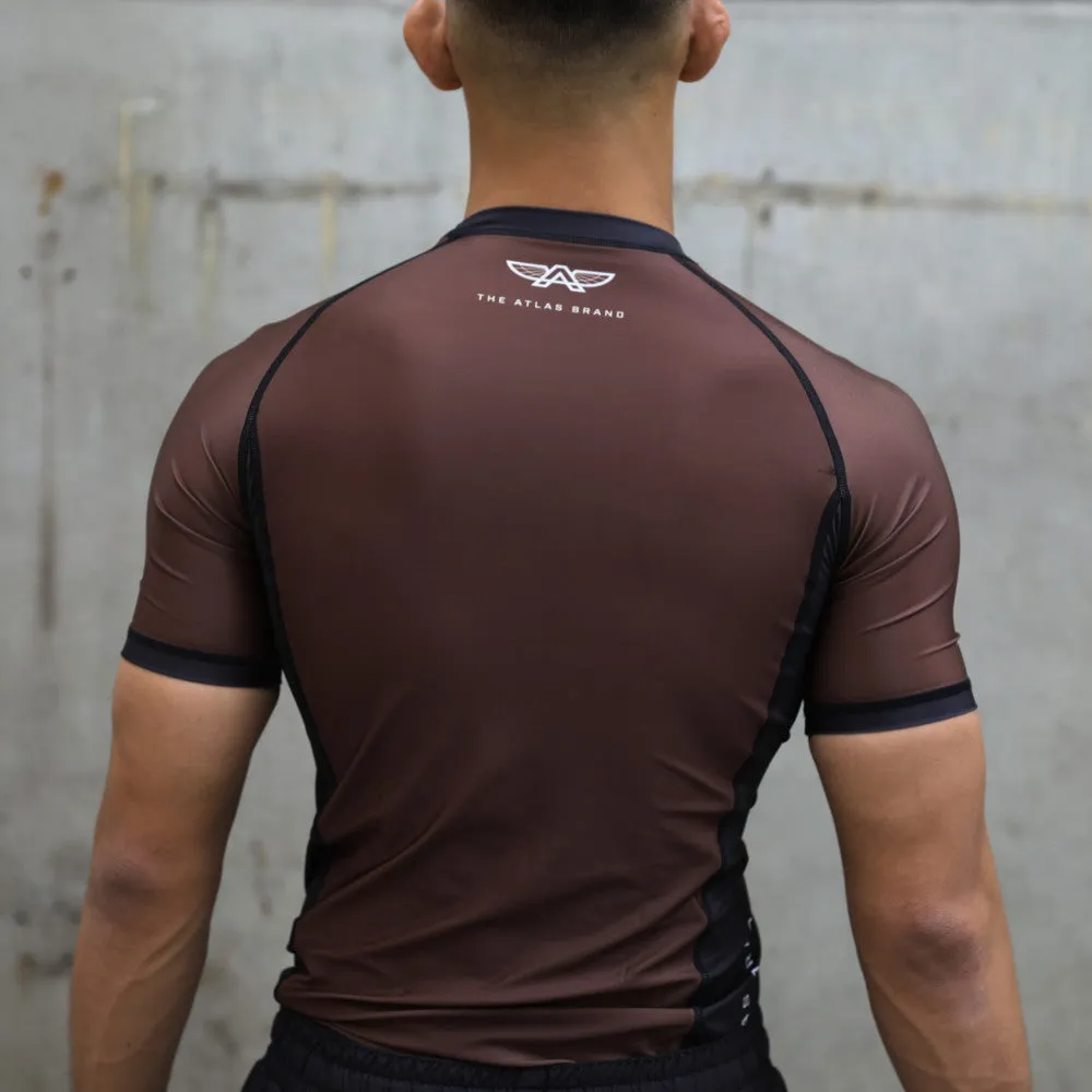 The Atlas Brand - Ranked BJJ Rash Guard - Brown