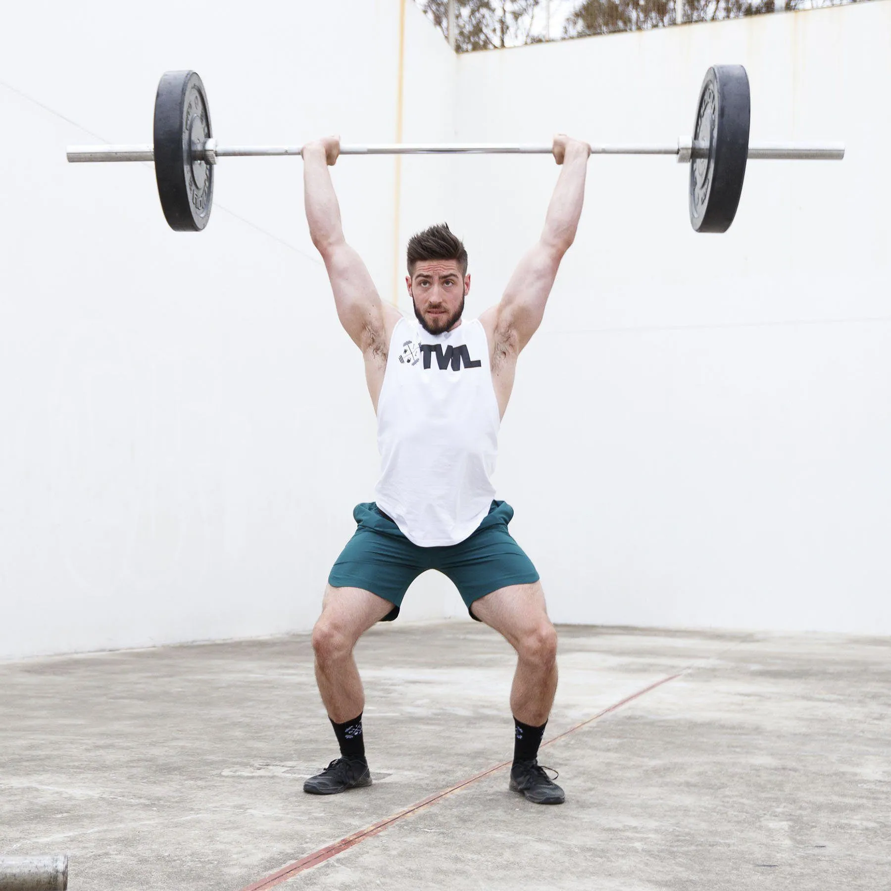 The WOD Life - Men's Classics Gunship Muscle Tank - White/Black