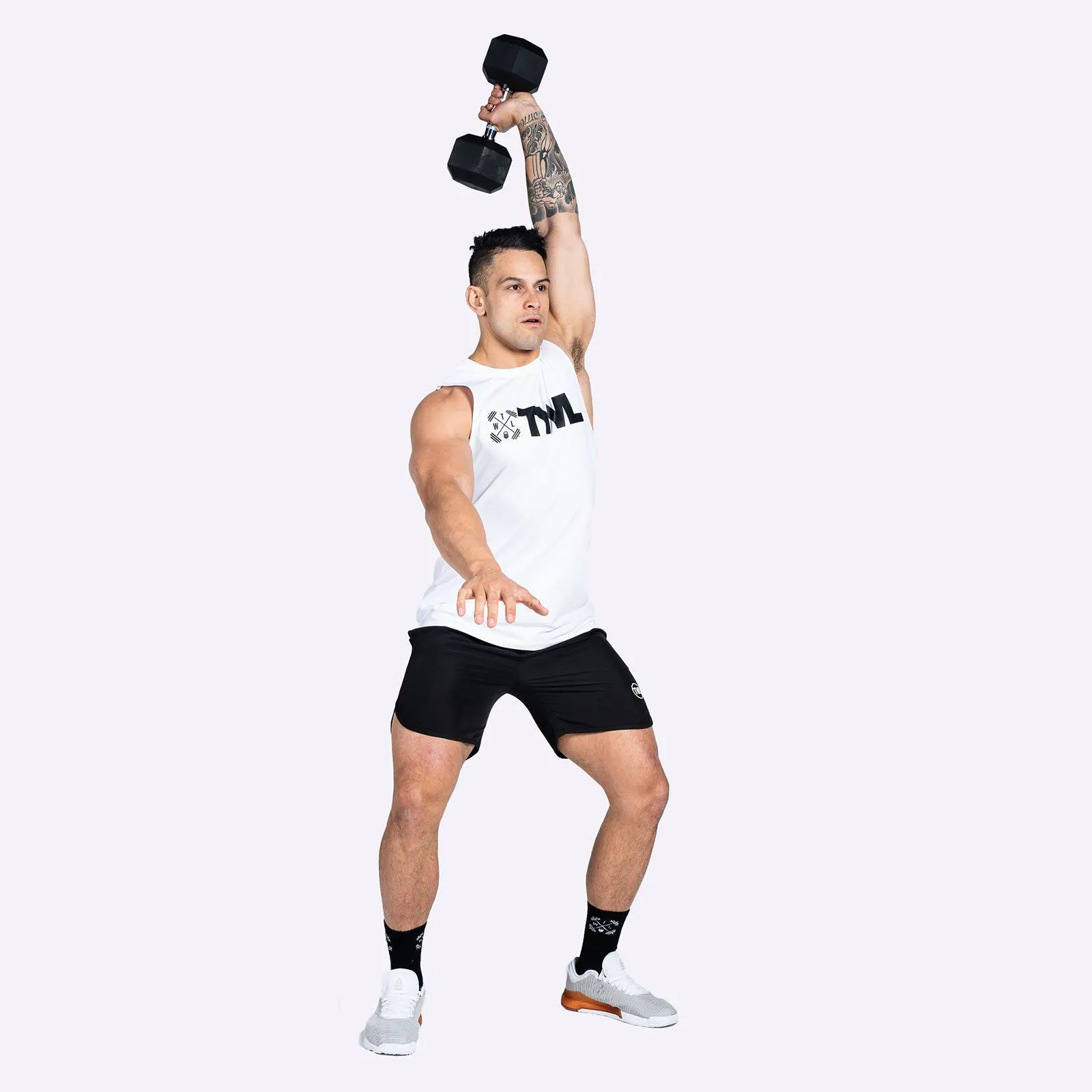 The WOD Life - Men's Classics Gunship Muscle Tank - White/Black