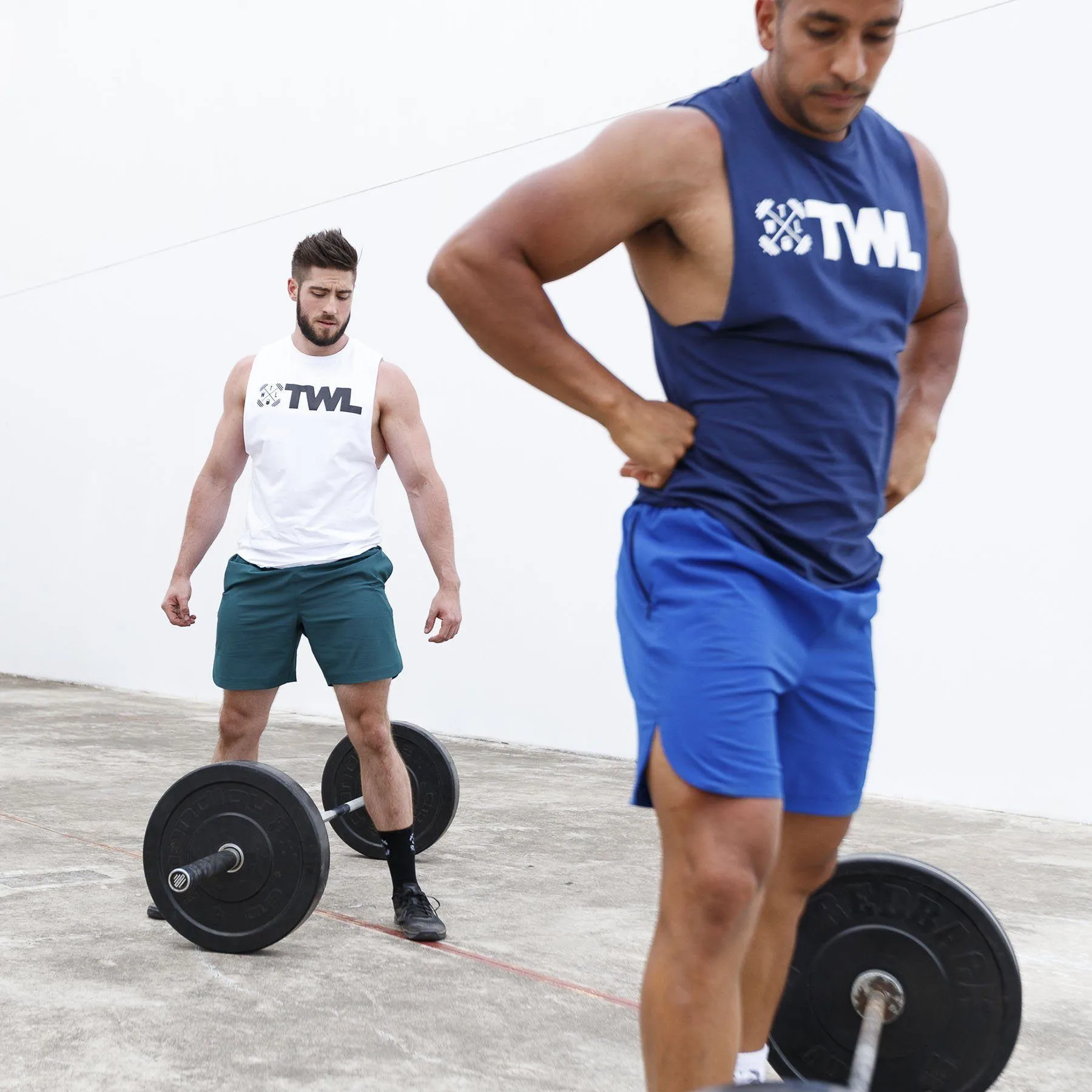 The WOD Life - Men's Classics Gunship Muscle Tank - White/Black