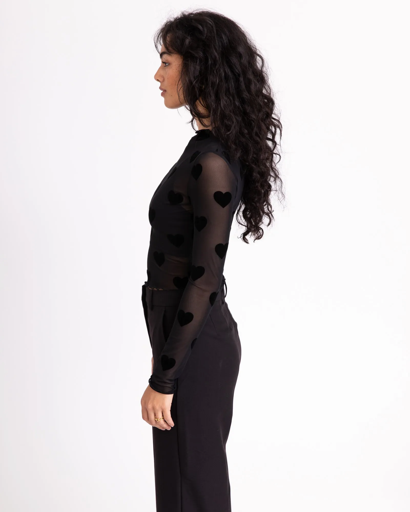 TILTIL Lovi Mesh Top Heart Black