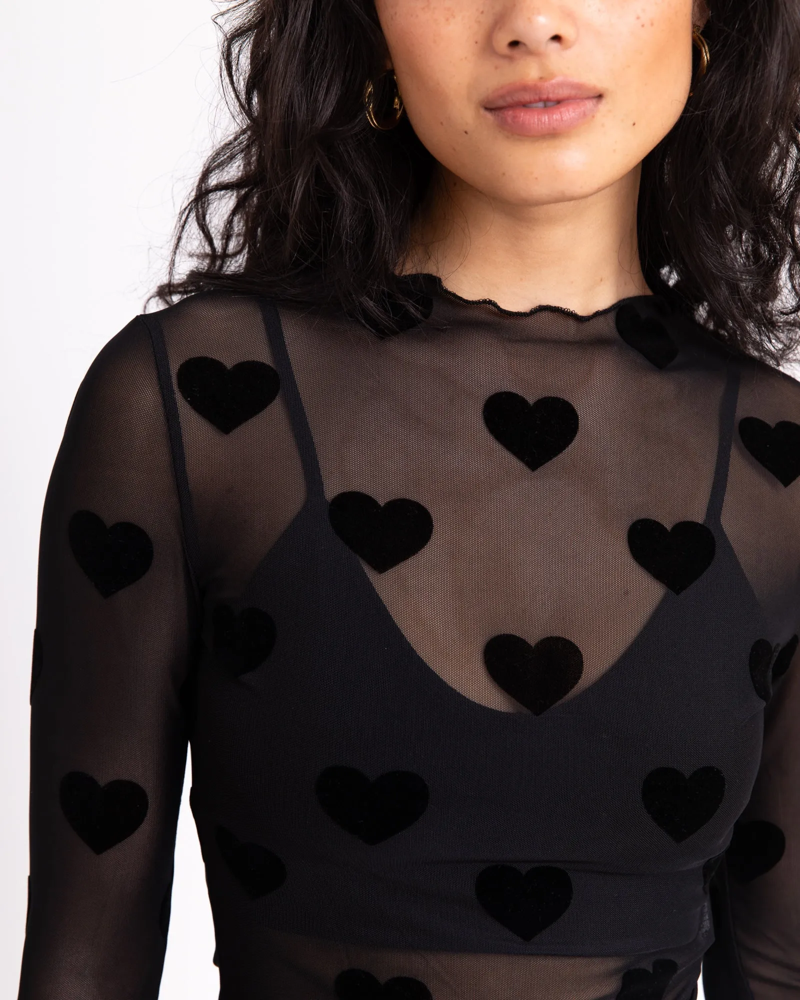 TILTIL Lovi Mesh Top Heart Black