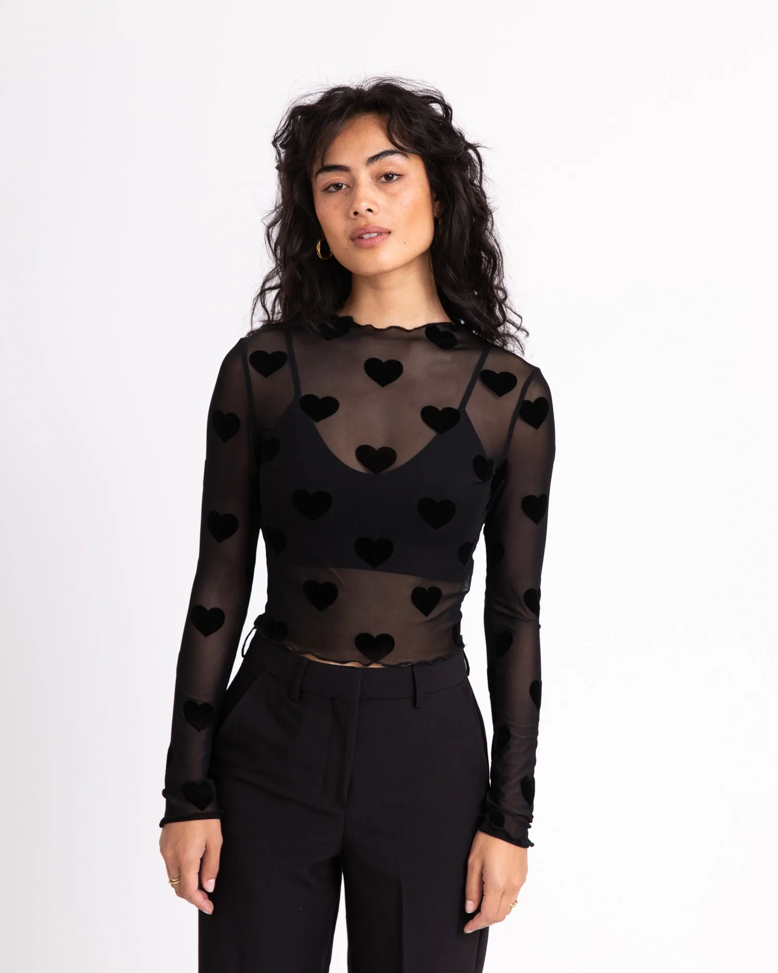 TILTIL Lovi Mesh Top Heart Black