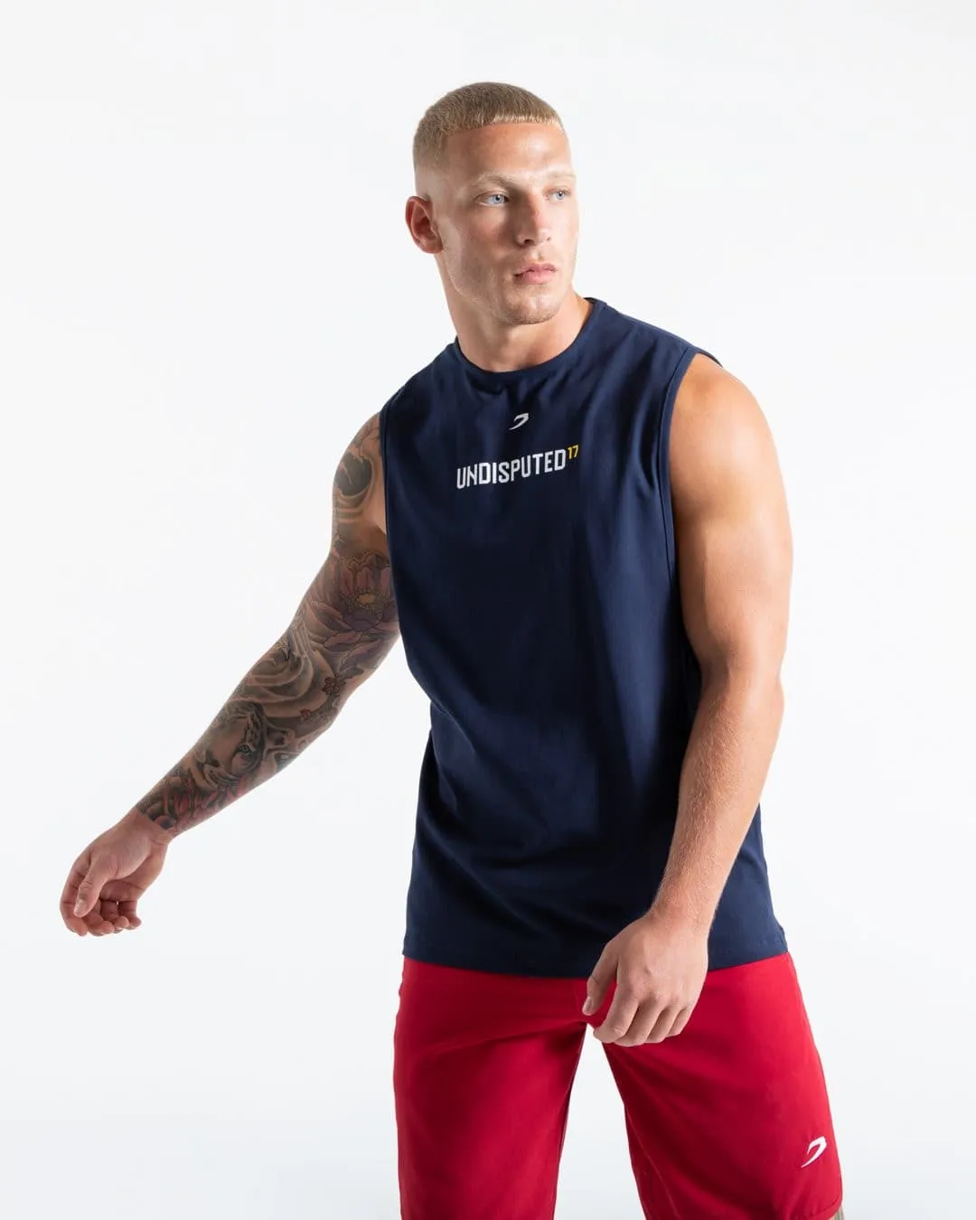 UNDISPUTED17 GRAPHIC MUSCLE TANK NAVY