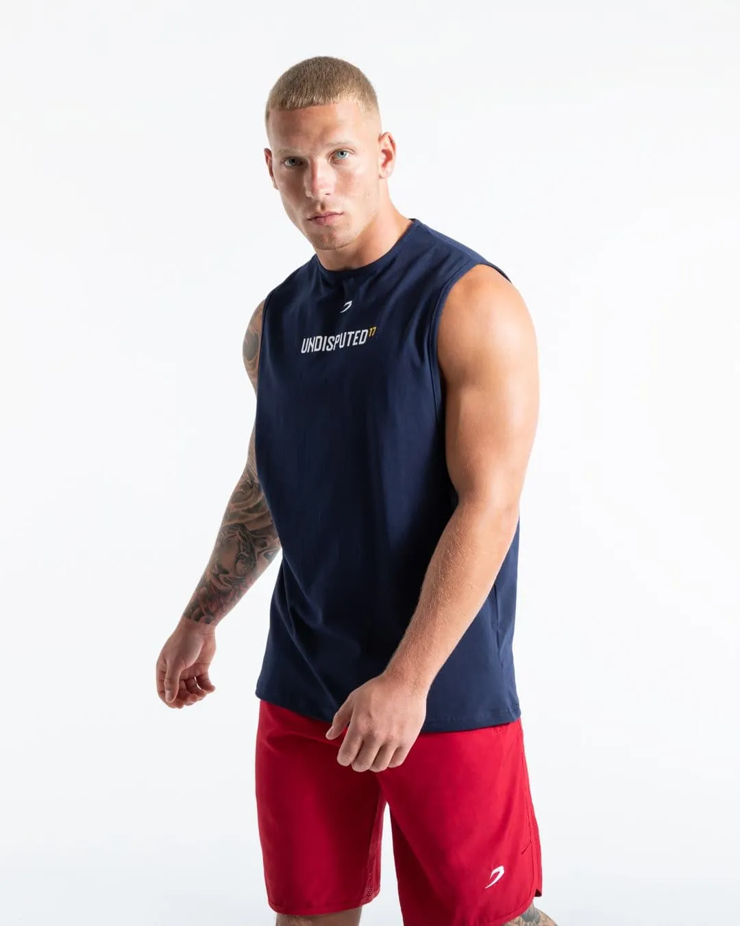 UNDISPUTED17 GRAPHIC MUSCLE TANK NAVY