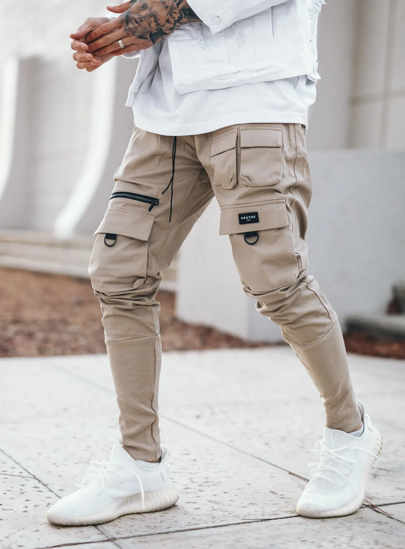 Utility Cargo Pants V7 in Beige