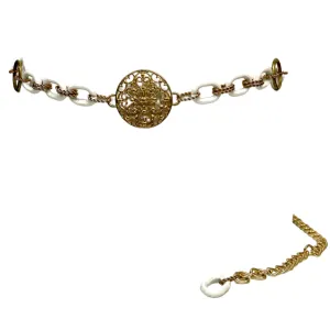 Vintage gold & white waist chain belt