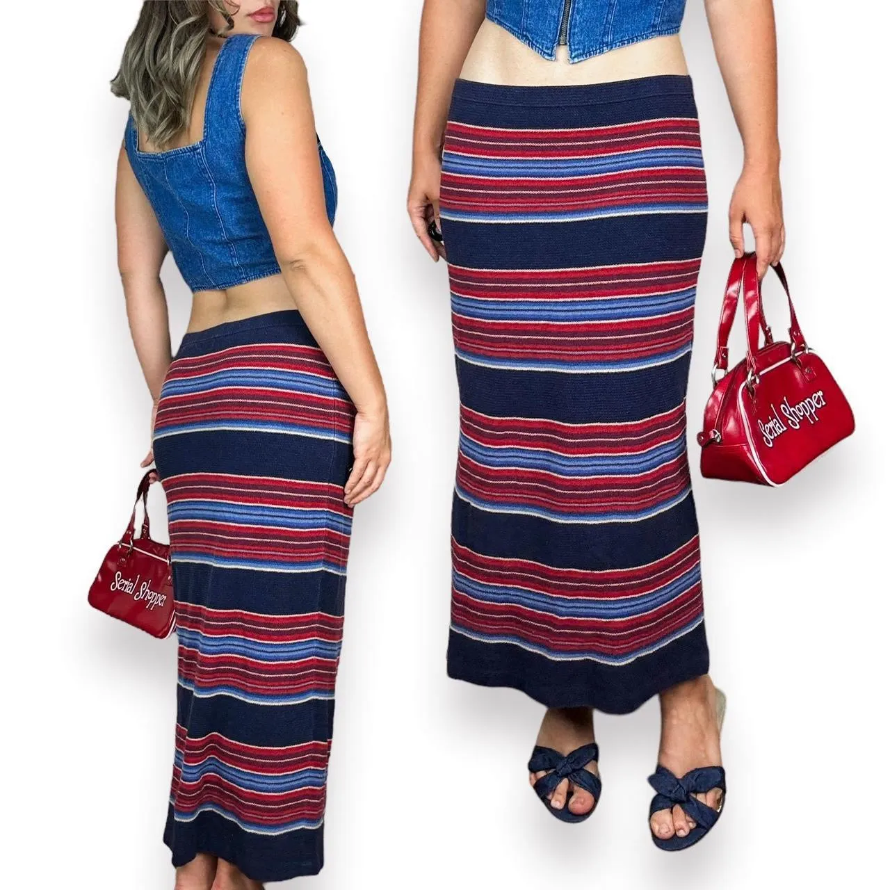 Vintage Ralph Lauren Striped Maxi Skirt (S/M)