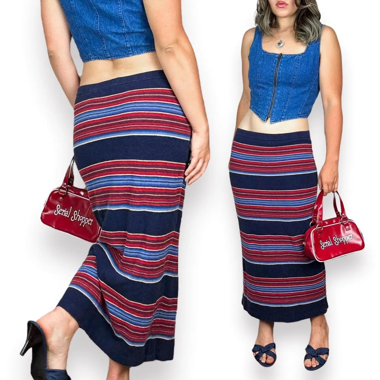 Vintage Ralph Lauren Striped Maxi Skirt (S/M)