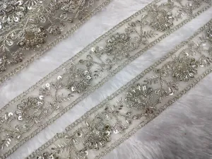 Water Gold Embellished Sequin and Cutdana Trim