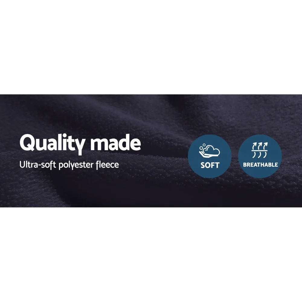 Watson Electric Throw Soft Blanket Heated Car Truck Rug Travel Camping 12V DC Auto - Navy Blue