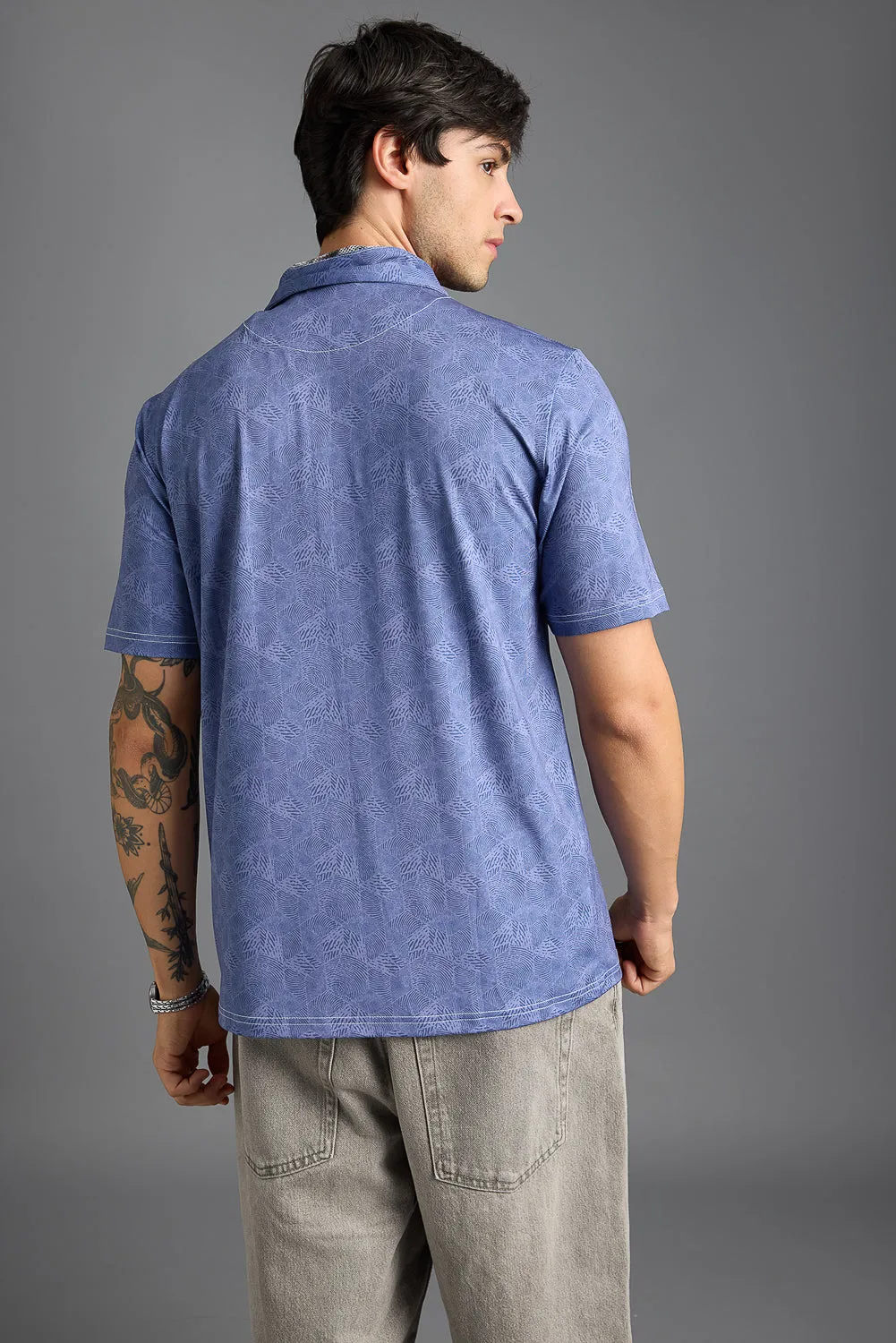 Whiskers Print Men's Polo T-Shirt