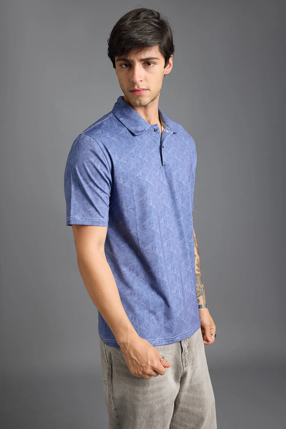 Whiskers Print Men's Polo T-Shirt