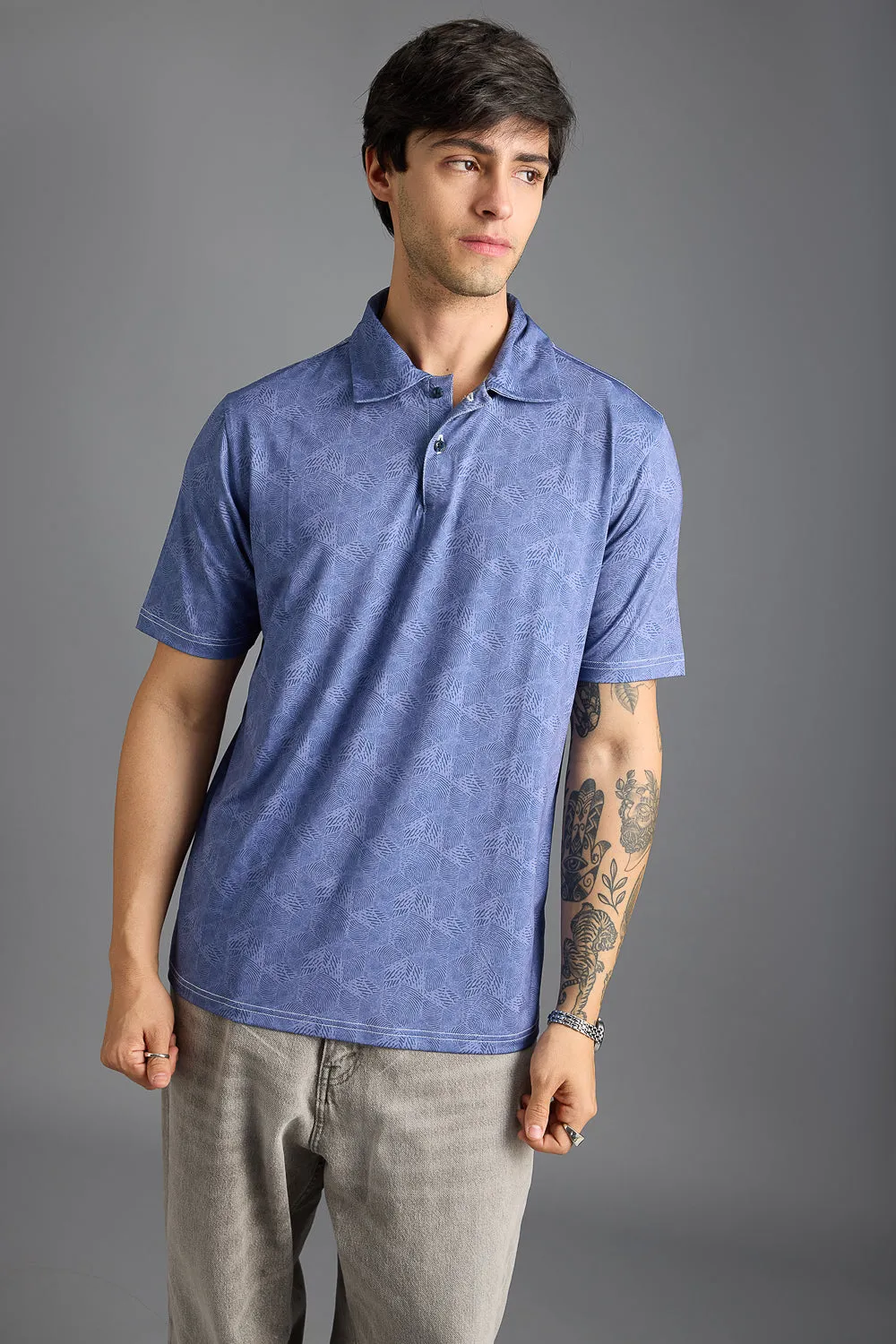 Whiskers Print Men's Polo T-Shirt