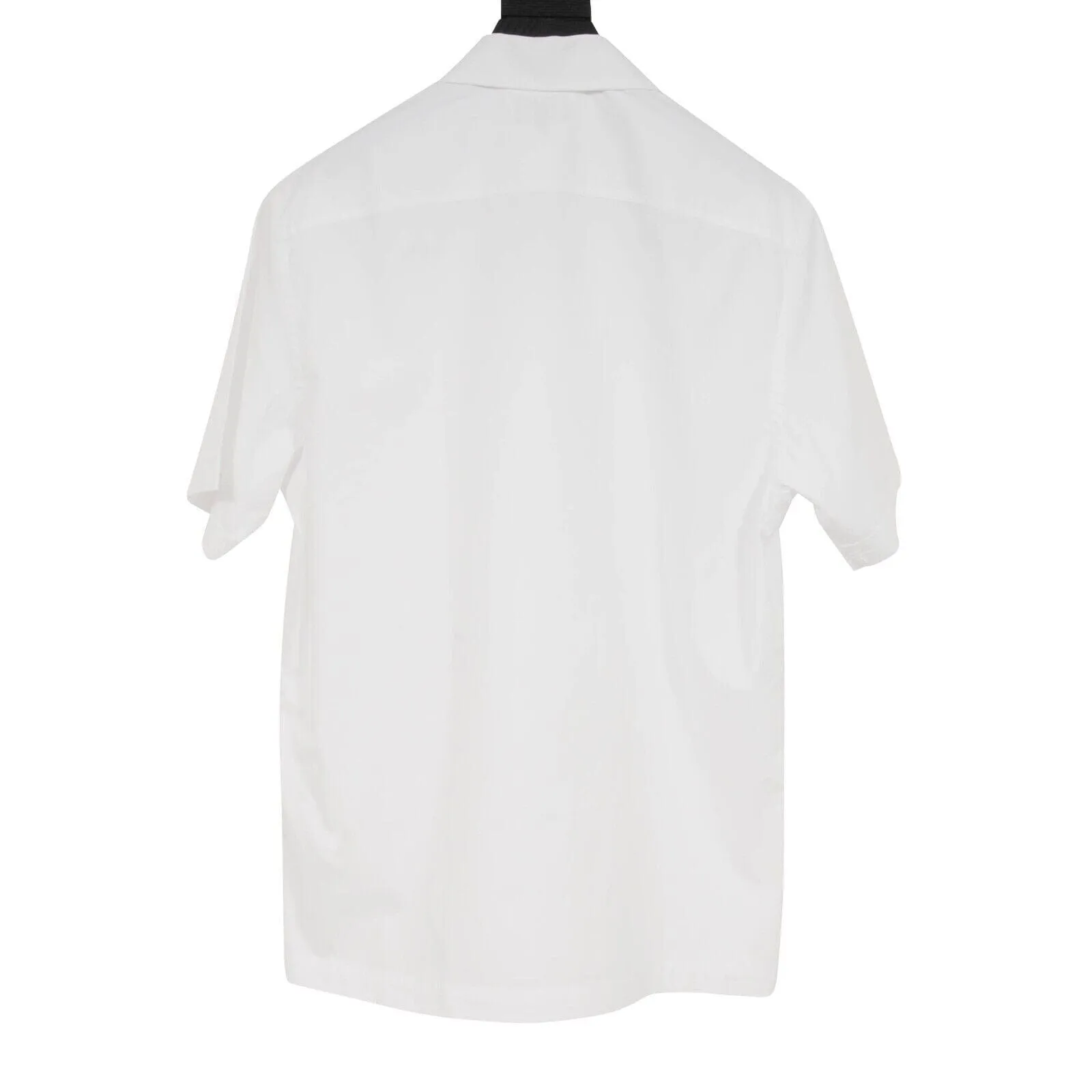 White Embroiderd Floral Camp Collar Button Down Bowling Shirt