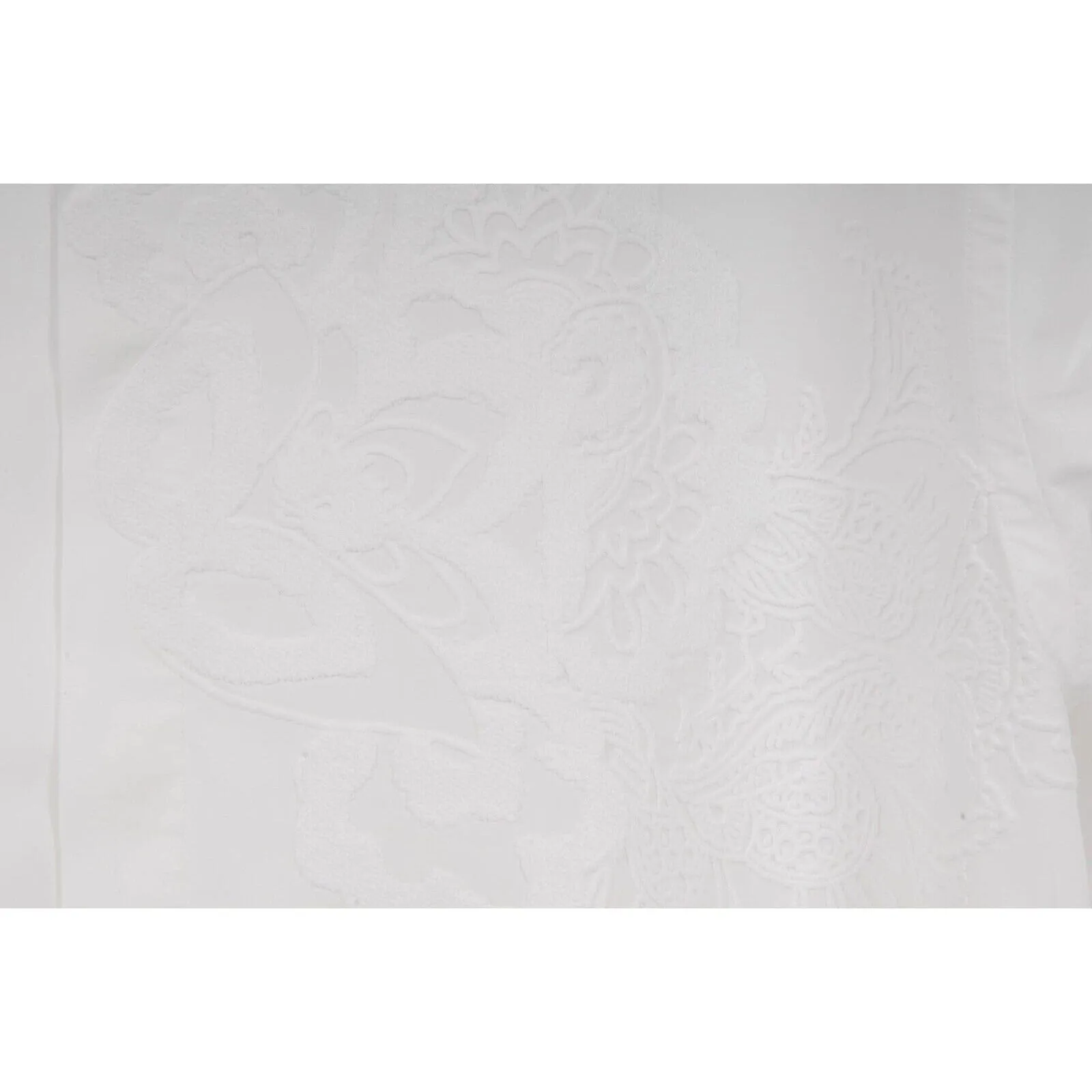 White Embroiderd Floral Camp Collar Button Down Bowling Shirt