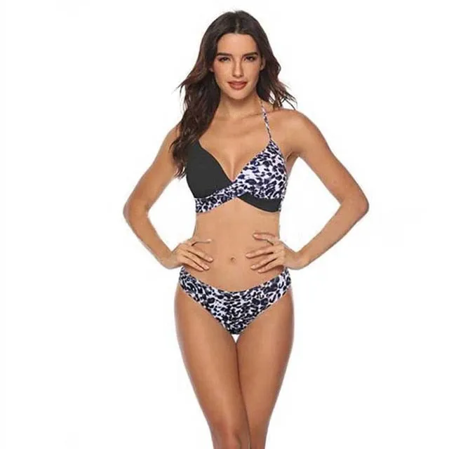 Women Bikini Set Push Up Padded  Swimsuit Vintage Style