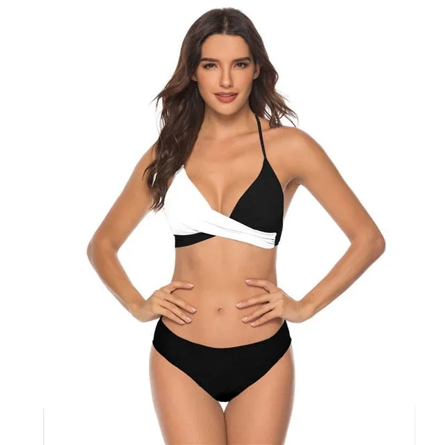 Women Bikini Set Push Up Padded  Swimsuit Vintage Style
