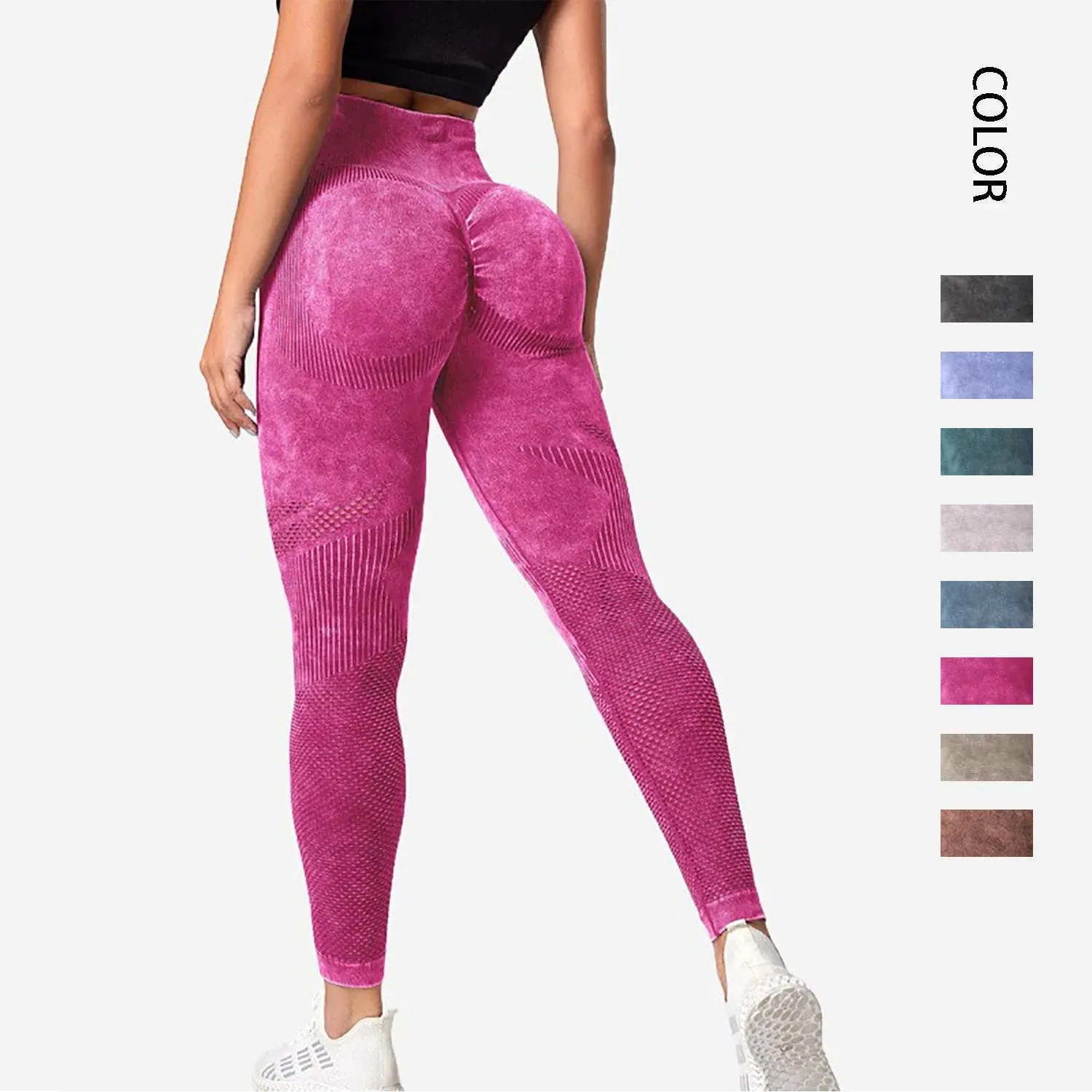 Women Booty Lifting Knitted Seamless Leggings High Waist
