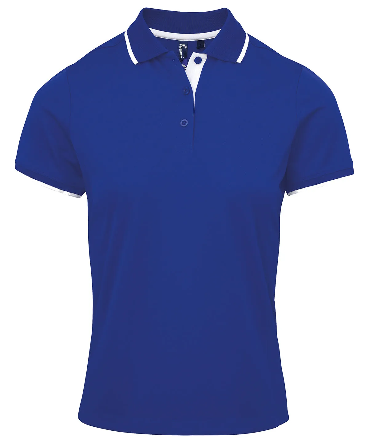 Womens contrast Coolchecker® polo | Royal/White