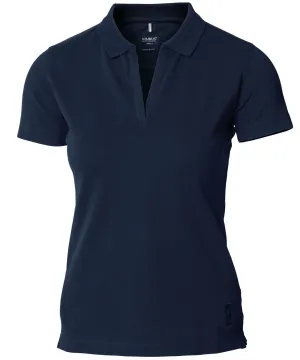 Womens Harvard v-neck  stretch deluxe polo | Navy