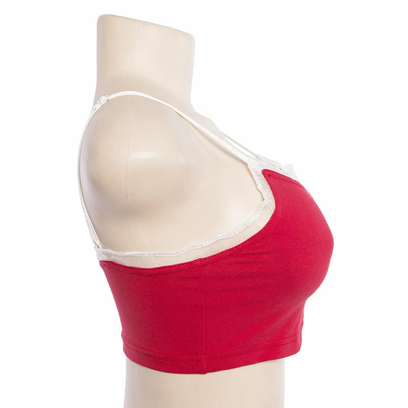 Women's Summer Cotton Crop Top With Embroidered "Lolita"