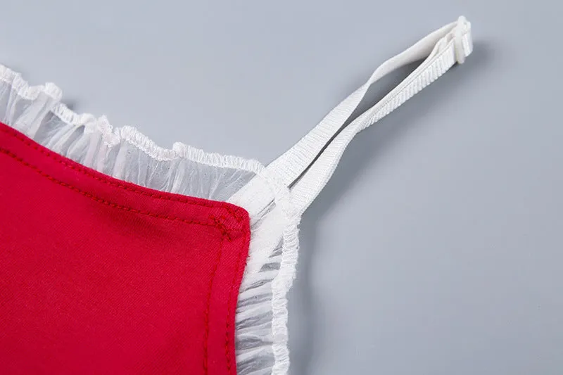 Women's Summer Cotton Crop Top With Embroidered "Lolita"
