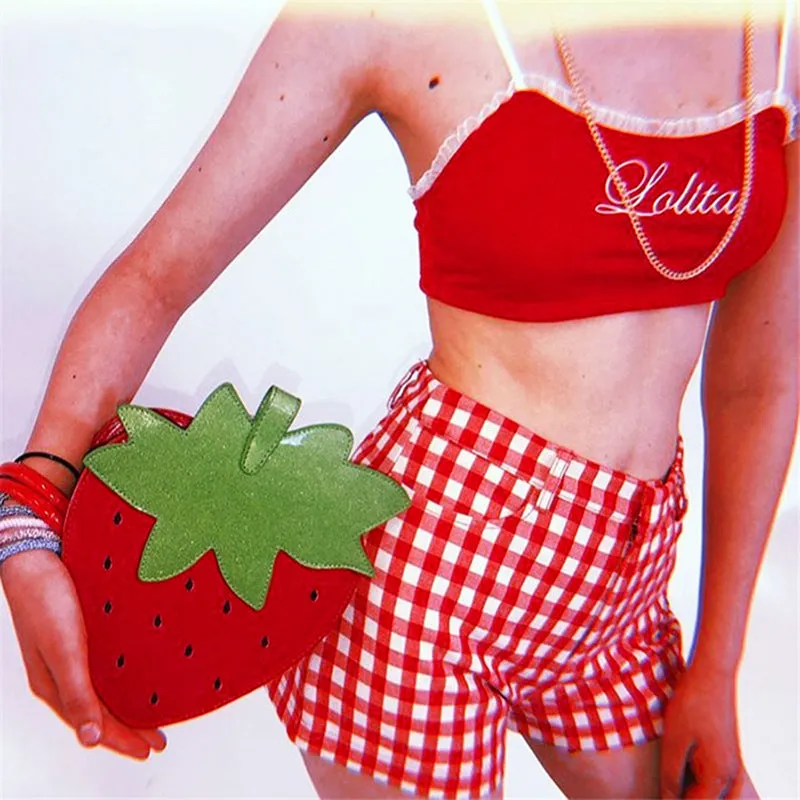 Women's Summer Cotton Crop Top With Embroidered "Lolita"