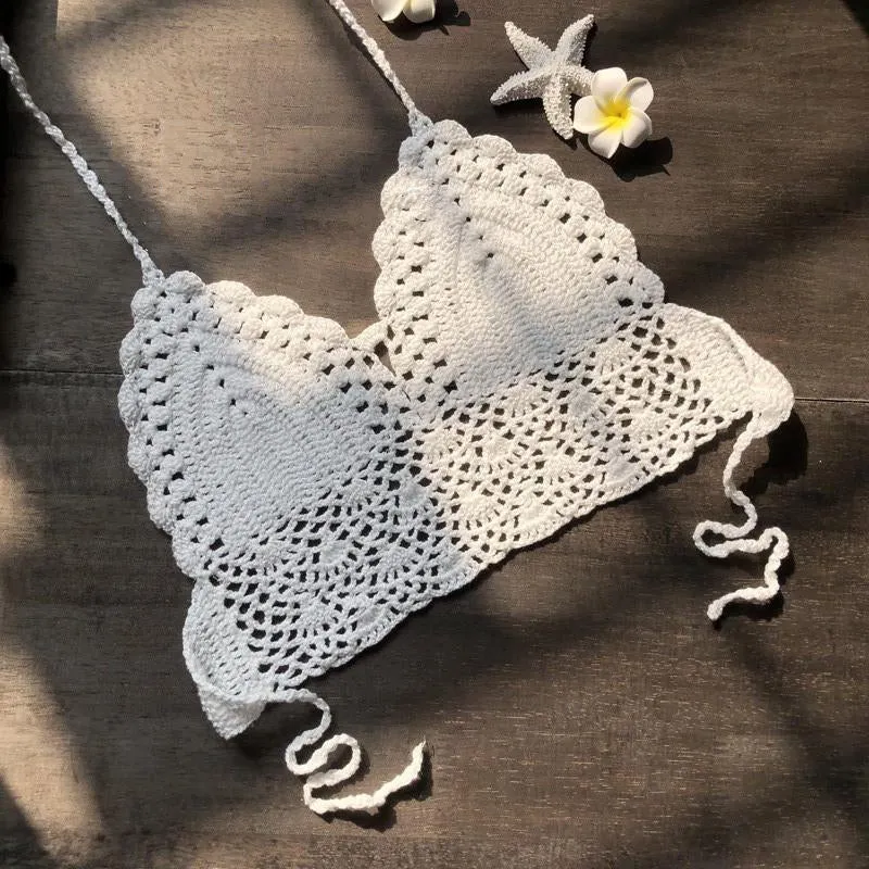Women's Summer Crochet Bralette Crop Top