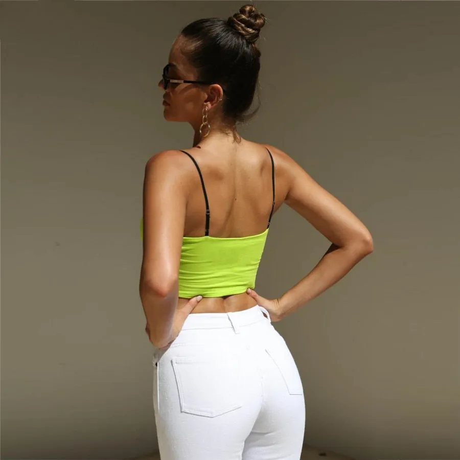 Women's Summer Sleeveless Strappy Cropped Tank Top