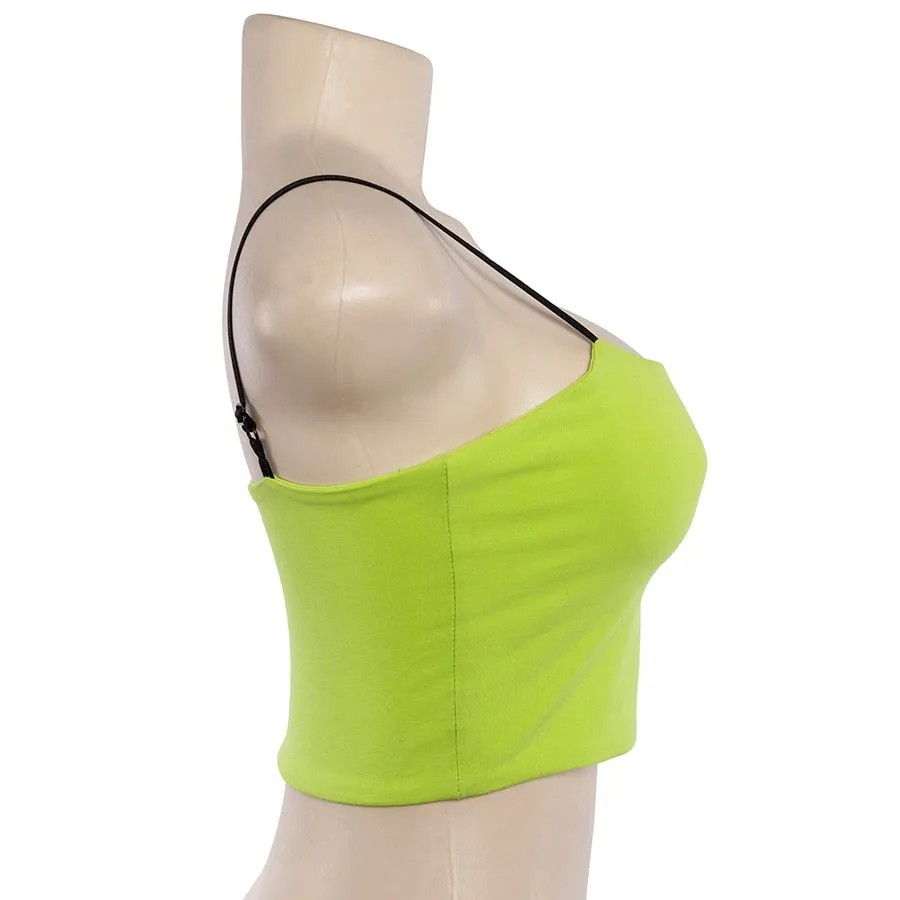 Women's Summer Sleeveless Strappy Cropped Tank Top