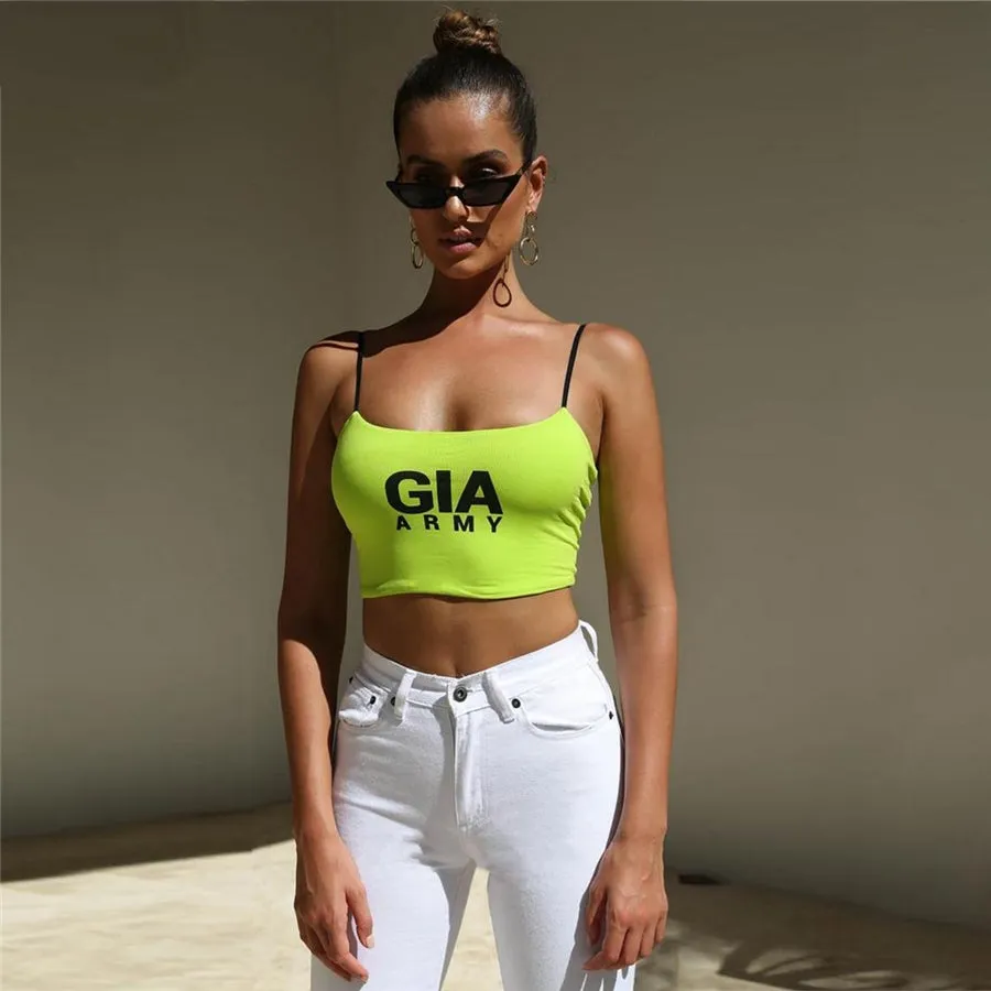 Women's Summer Sleeveless Strappy Cropped Tank Top