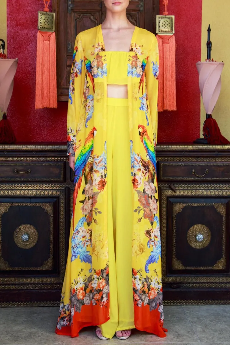 Yellow Kaftan Cover Up Dress