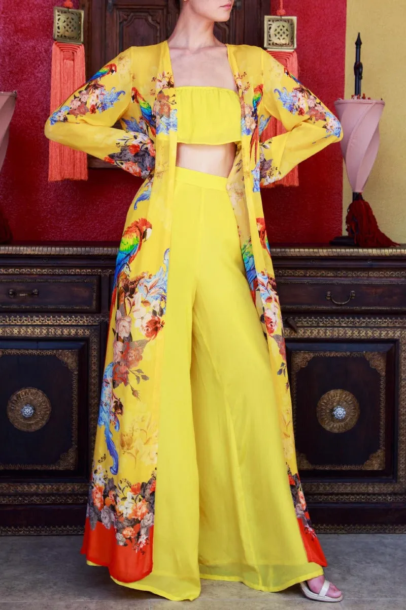 Yellow Kaftan Cover Up Dress