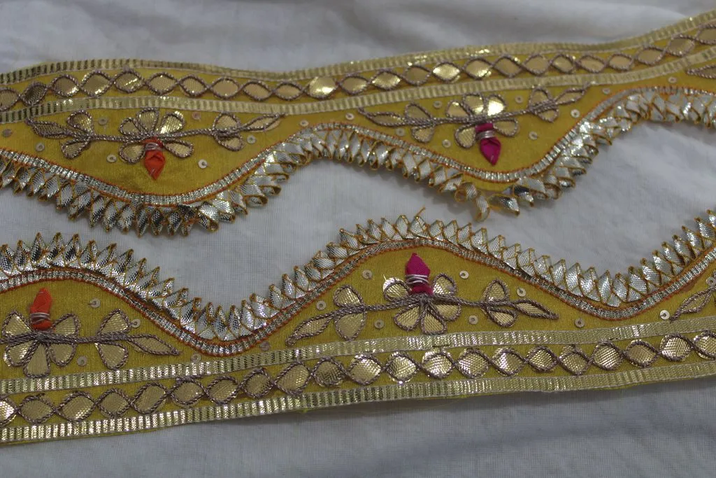 Yellow Traditional Gota Trim