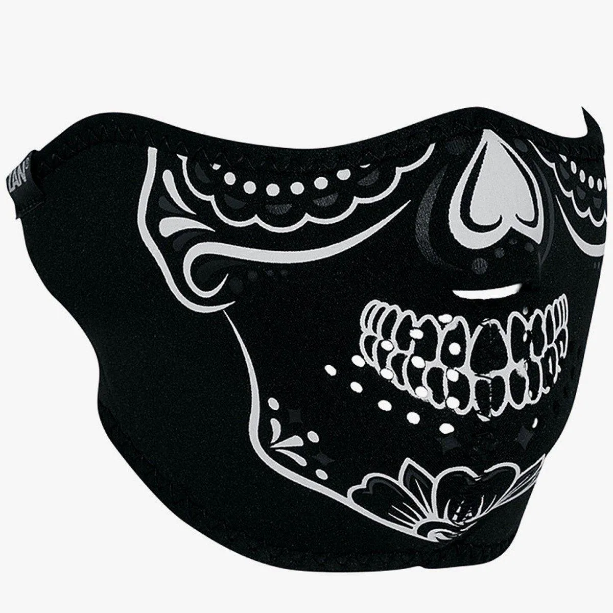 ZANheadgear® Calavera Half Face Mask, Neoprene/Polyester, One Size